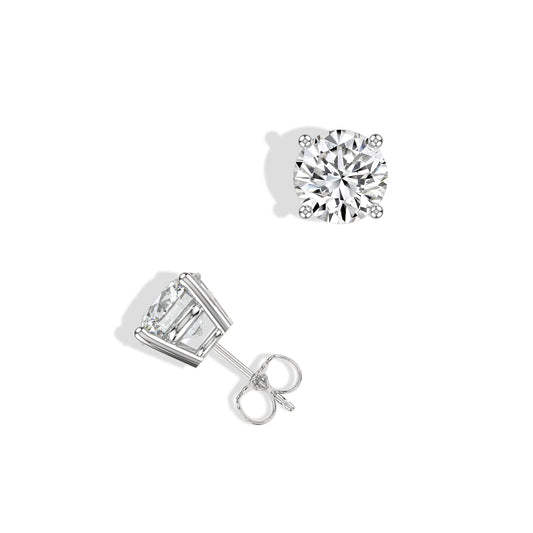 14KW Lab Grown Diamond Classic 4 Prong 1.50 Ctw Studs with Push Back