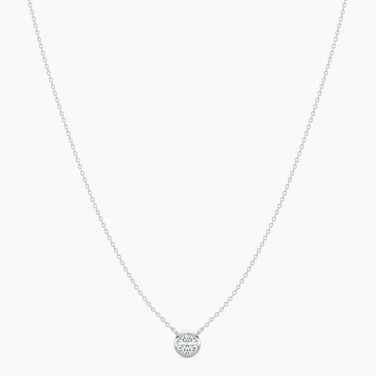 14KW Classic  0.20 Ctw Diamond Station Necklace with 1 Stones