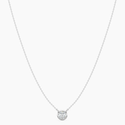 14KW Classic  0.33 Ctw Diamond Station Necklace with 1 Stones