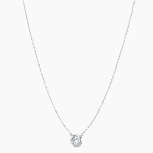 14KW Classic  0.33 Ctw Diamond Station Necklace with 1 Stones