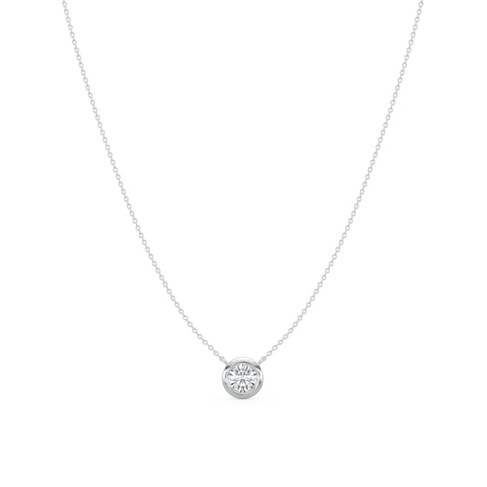 14KY Classic  0.50 Ctw Diamond Station Necklace with 1 Stones