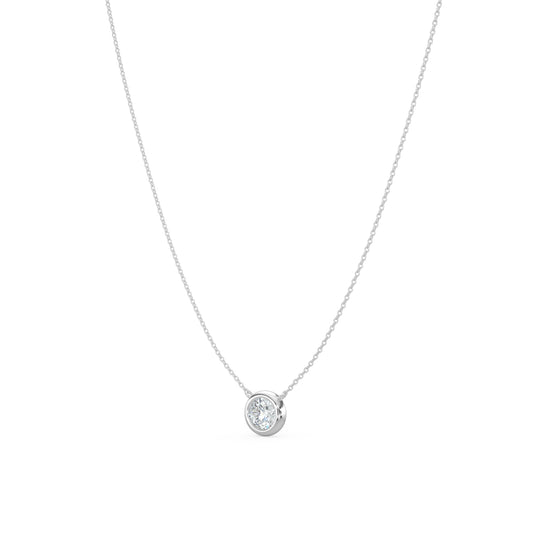 14KY Classic  0.50 Ctw Diamond Station Necklace with 1 Stones