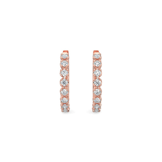 14KR 0.25 Ctw Diamond Round Shape Earring Huggies