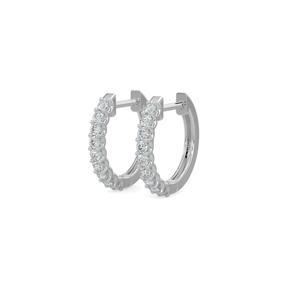 14KY 0.25 Ctw Diamond Round Shape Earring Huggies