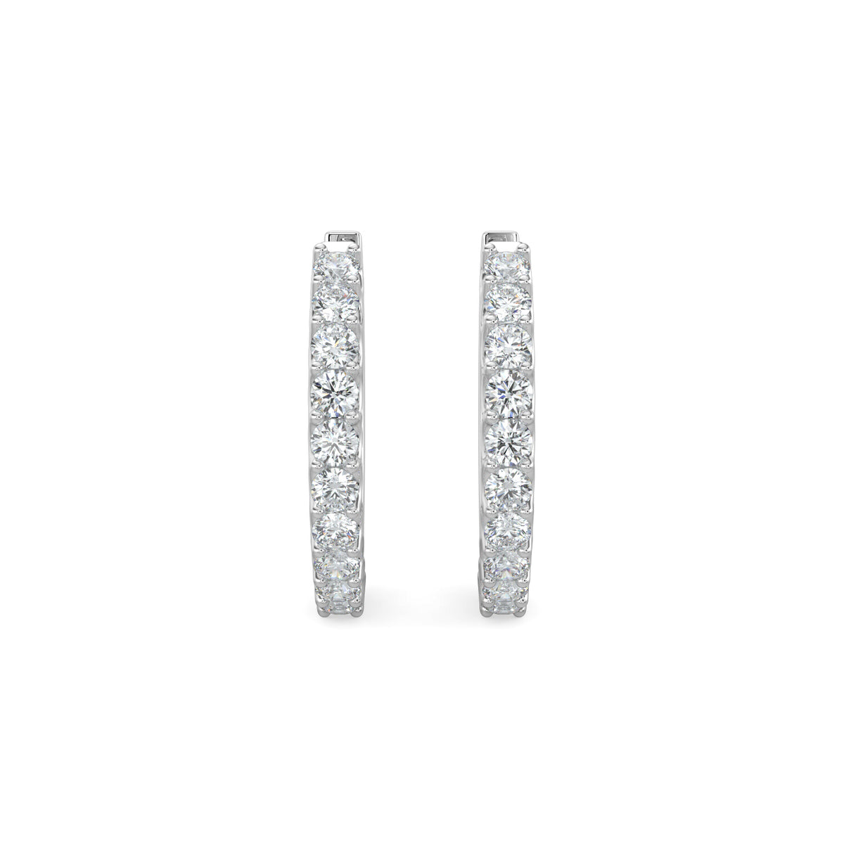 14KW 0.50 Ctw Diamond Round Shape Earring Huggies