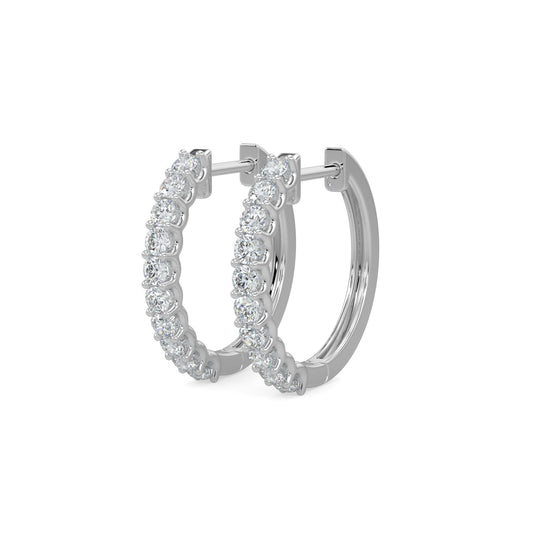 14KW 0.50 Ctw Diamond Round Shape Earring Huggies