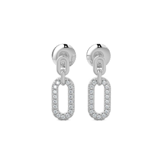 14KY 0.10 Ctw Diamond Paper Clip Earring