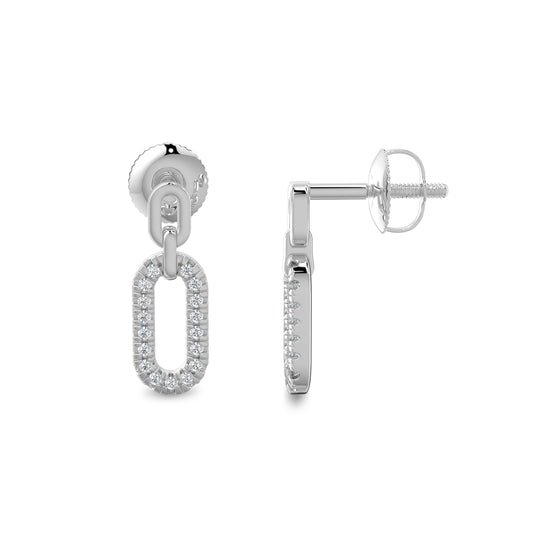 14KY 0.10 Ctw Diamond Paper Clip Earring