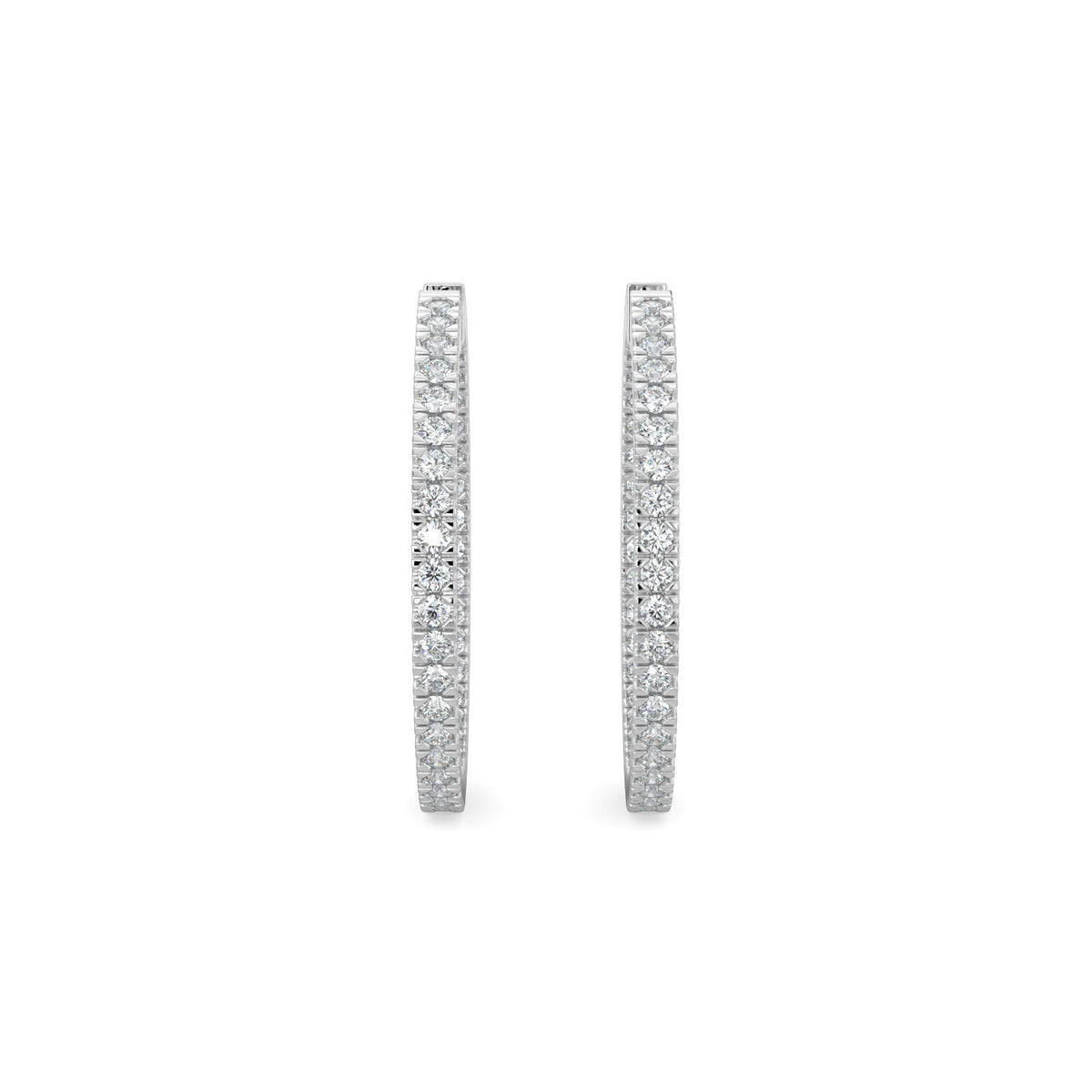 14KW2 Ctw Lrg Rd Inside Out Hoop Earring (1.19 inch)