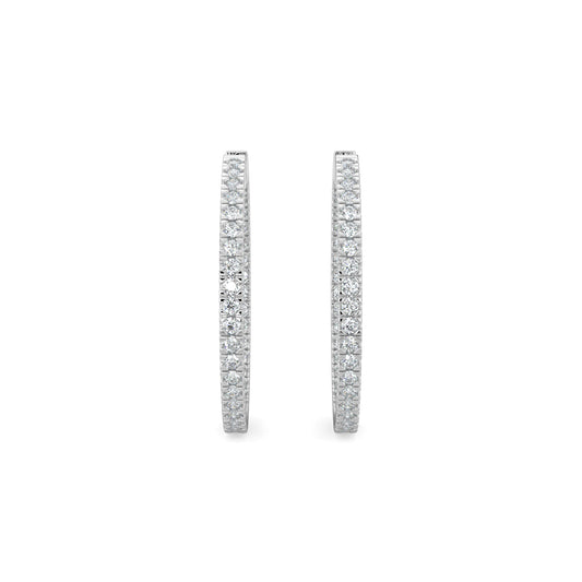 14KW2 Ctw Lrg Rd Inside Out Hoop Earring (1.19 inch)