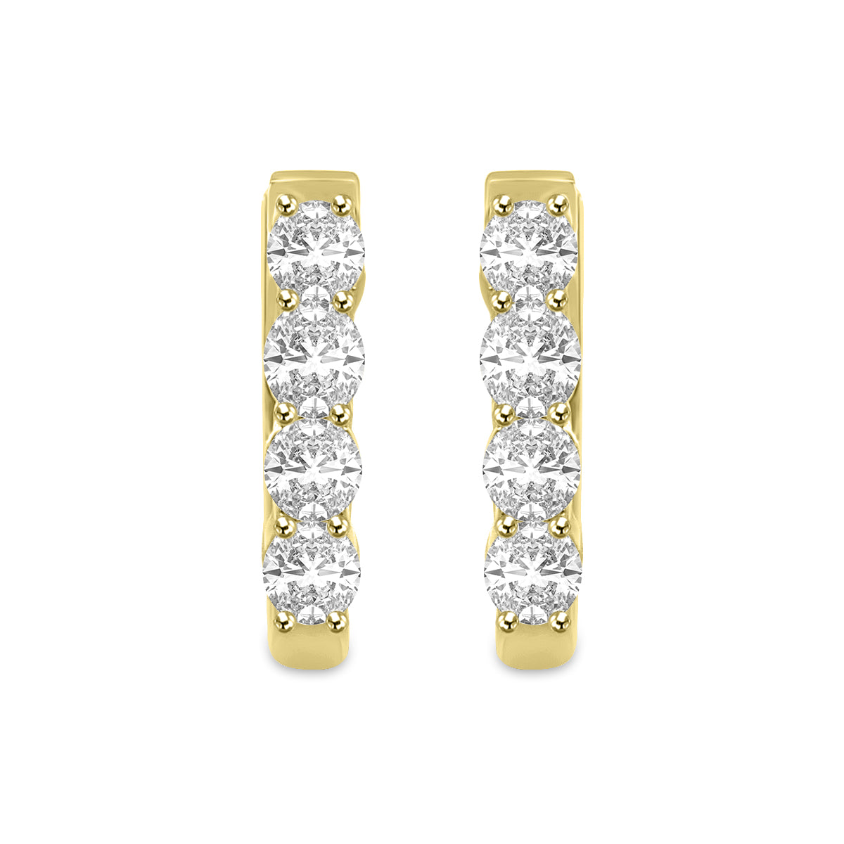 14KY 1.00 Ctw Lab Grown Diamond OV Shape Earring Huggies