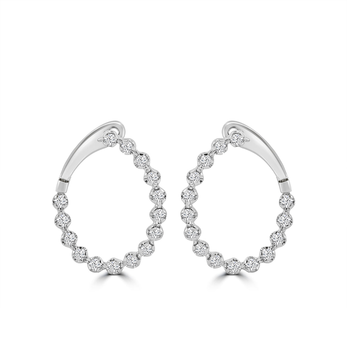 14KW 1.00 Ctw Diamond Circle Earring