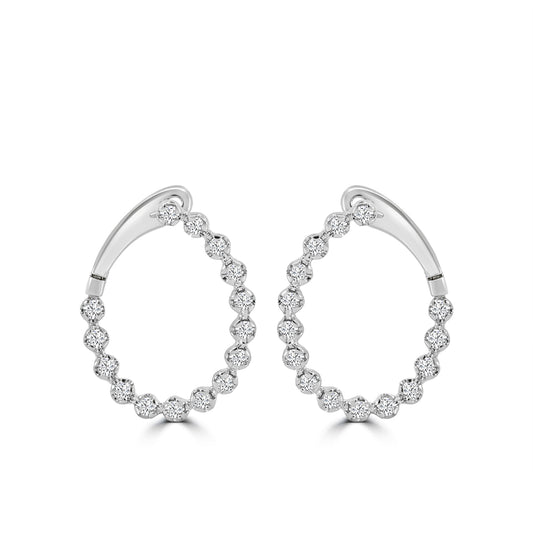 14KW 1.00 Ctw Diamond Circle Earring