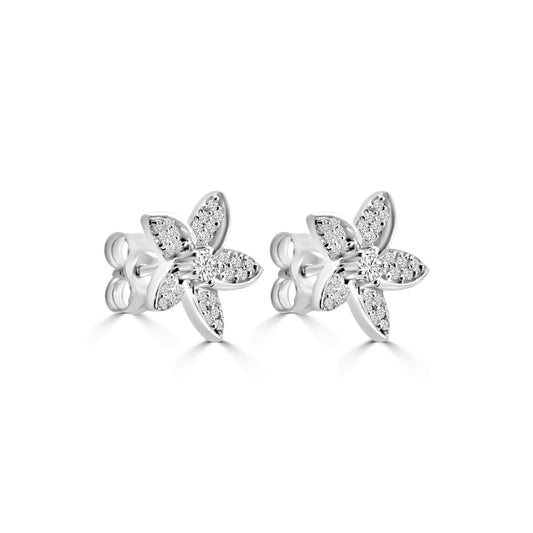 14KW 0.25 Ctw Diam Flower shape Earring