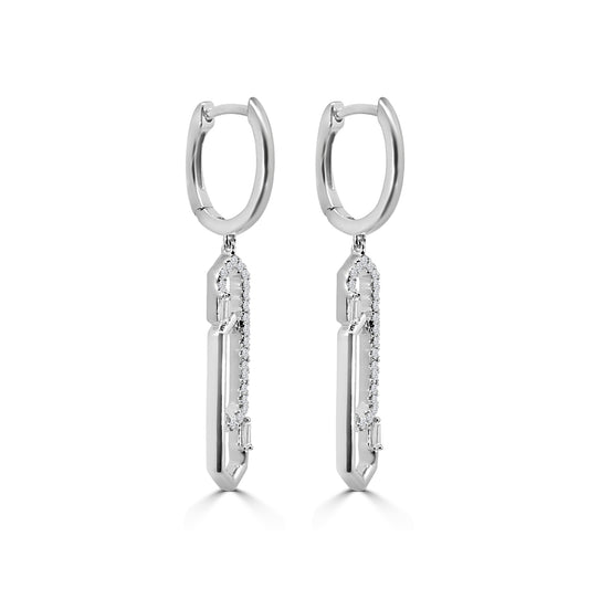 14KY 0.25 Ctw Interlocking Fancy Paperclip Earring