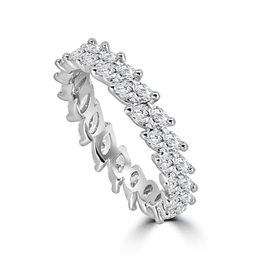 14KW 2CT LGD MQ ETERNITY BAND IGL DIGI CERT