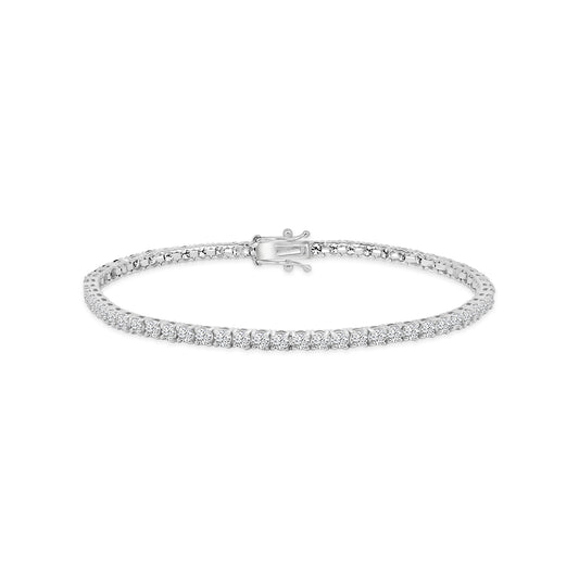 14KW Classic Standard 4 Prong 5.00 Ctw Diamond Tennis Bracelet