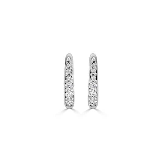 14KW 0.20 Ctw Diamond Huggie Earring