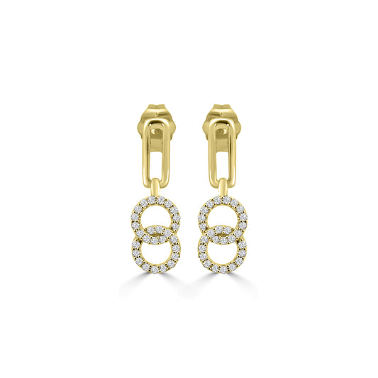 14KY 0.20 Ctw Interlocking Circle Earring