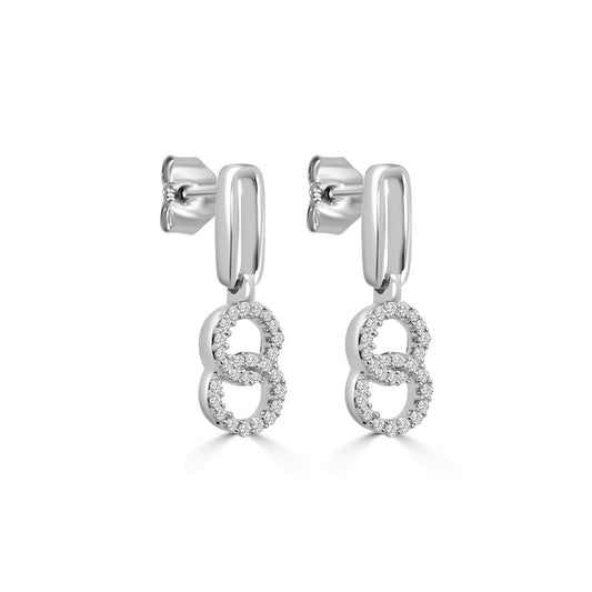 14KY 0.20 Ctw Interlocking Circle Earring