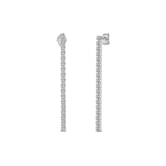 14KW 1.50 Ctw Single Row diamond Earring