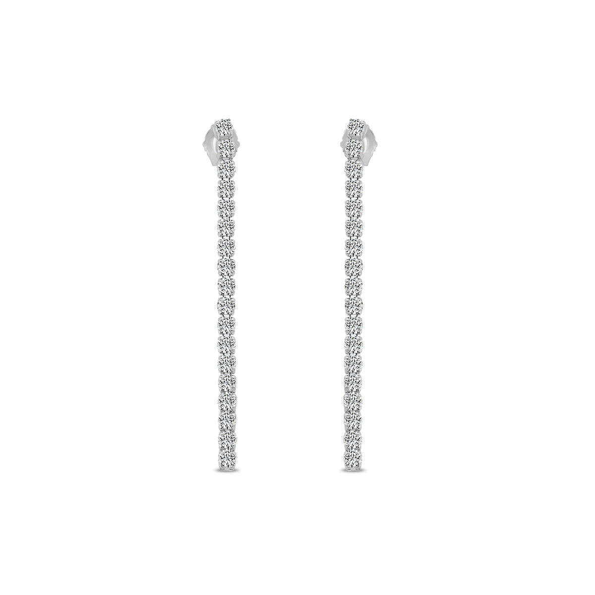 14KW 1.50 Ctw Single Row diamond Earring