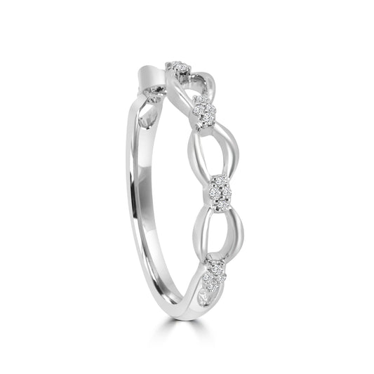 14KY 0.10 Ctw Paperclip Ring