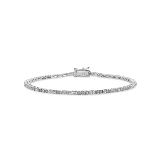 14KW Classic 4 Prong 1.00 Ctw Diamond Tennis Bracelet