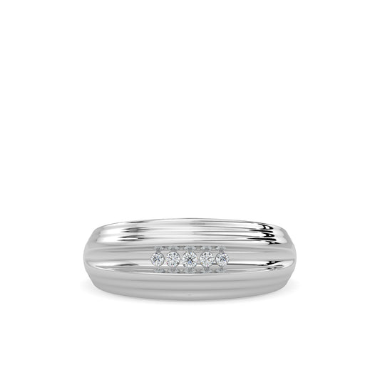 10KY 0.25 Ctw Men's Five Stone Diamond Band