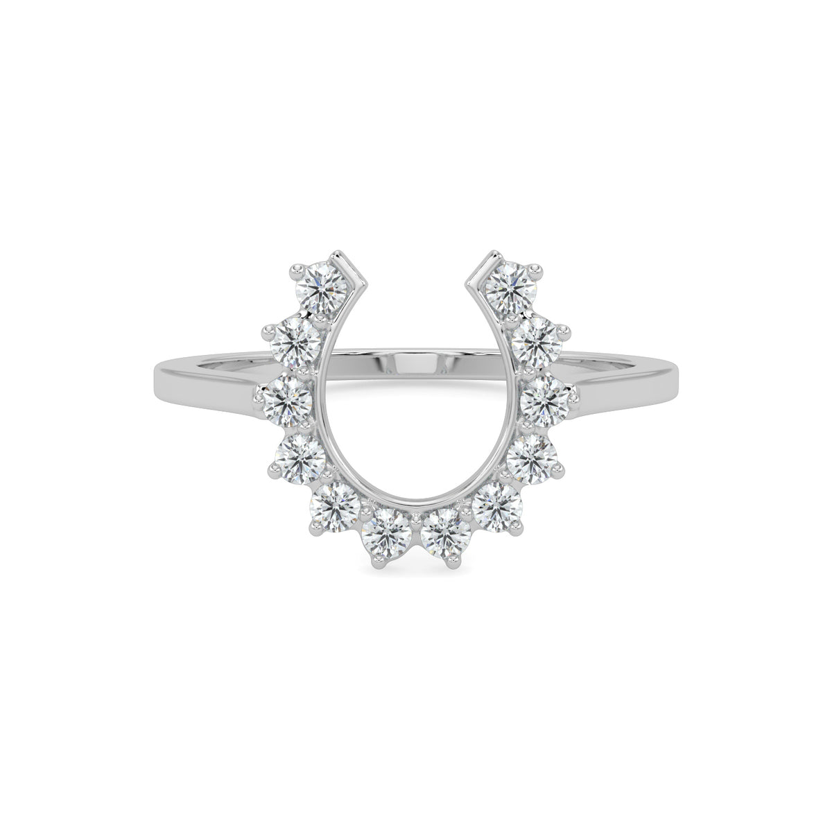 14KY 0.25 Ctw Women's Horse Shoe Diamond Ring