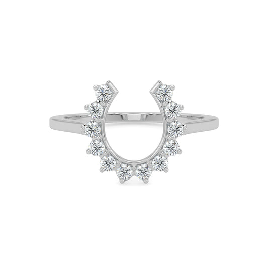 14KY 0.25 Ctw Women's Horse Shoe Diamond Ring