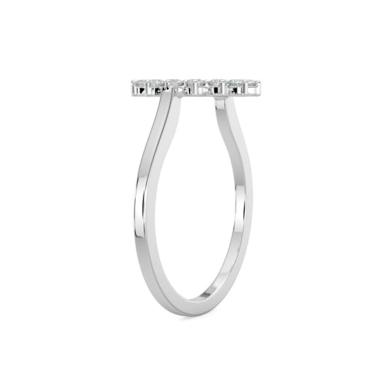 14KY 0.25 Ctw Women's Horse Shoe Diamond Ring