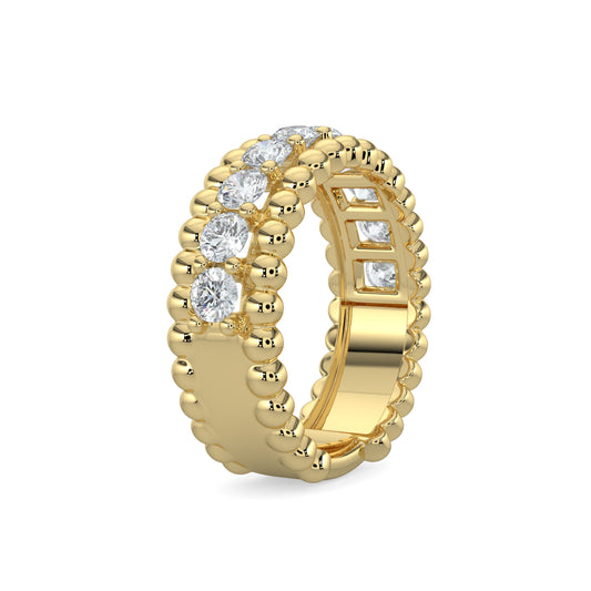 14KY 1.00 Ctw Beaded Diamond Band