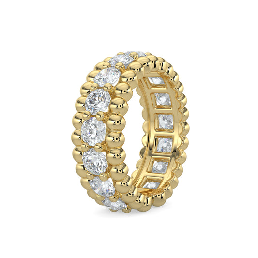 18KY 2.85 Ctw Beaded Diamond Band