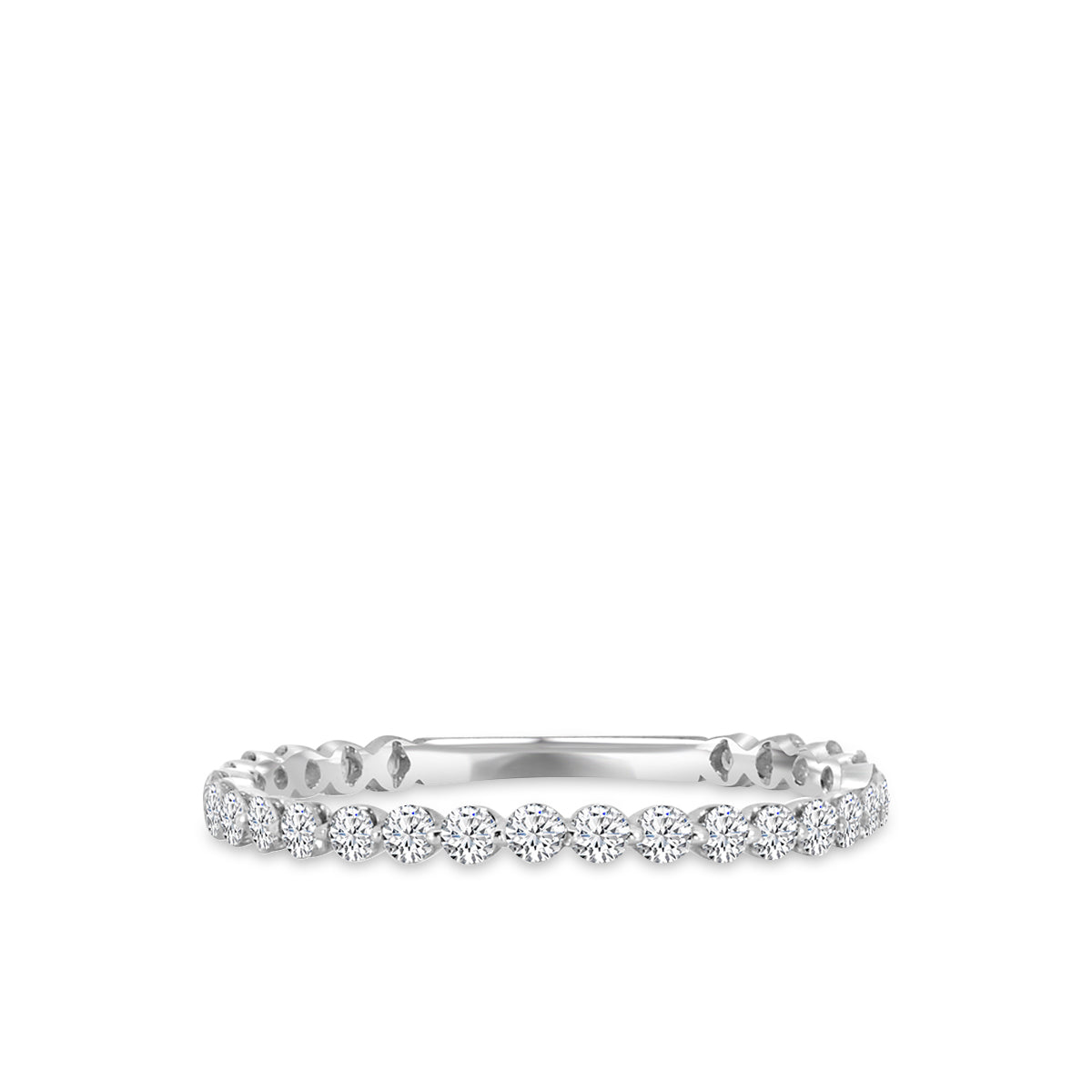 14KW 0.50 Ctw Full Diamond Band in Shared Prong Setting