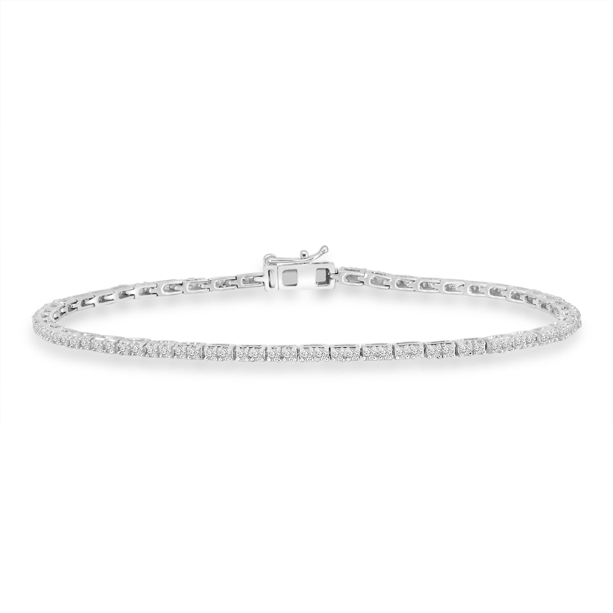 14KW Classic Standard 4 Prong 1.00 Ctw Diamond Tennis Bracelet