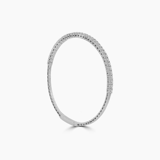 14KY Classic 4 Prong 2.00 Ctw Flex Diamond Bangle Bracelet