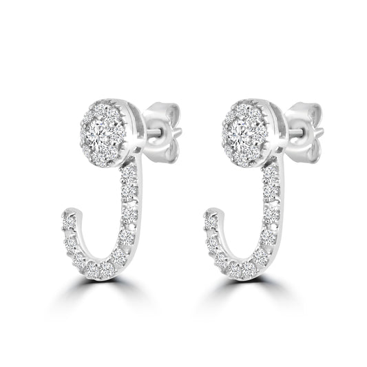 14KW 1.00 Ctw J Drop Diamond Earring