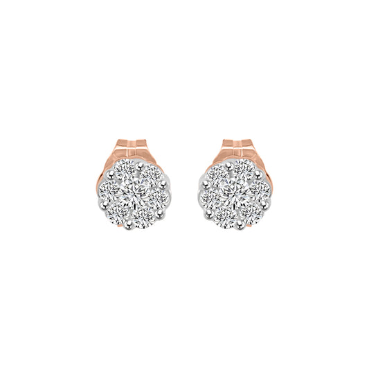 10KY 0.25 Ctw Diamond Floral Stud Earring