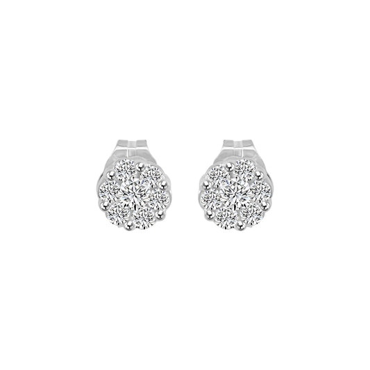 10KW 0.25 Ctw Diamond Floral Stud Earring