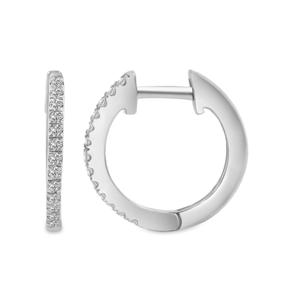 14KR 0.10 Ctw Diamond Round Shape Earring Huggies