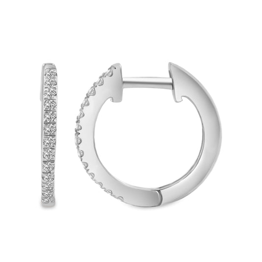 14KR 0.10 Ctw Diamond Round Shape Earring Huggies