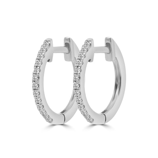 14KR 0.10 Ctw Diamond Round Shape Earring Huggies